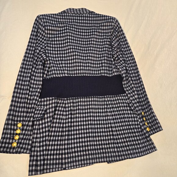 CAbi The Explorer Checkup Blue Heritage Plaid Stretchy Blazer Size M New NO Tag! - Picture 5 of 16